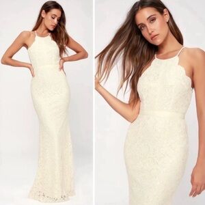 NWT Lulus Zenith Ivory Lace
Maxi Dress Size M